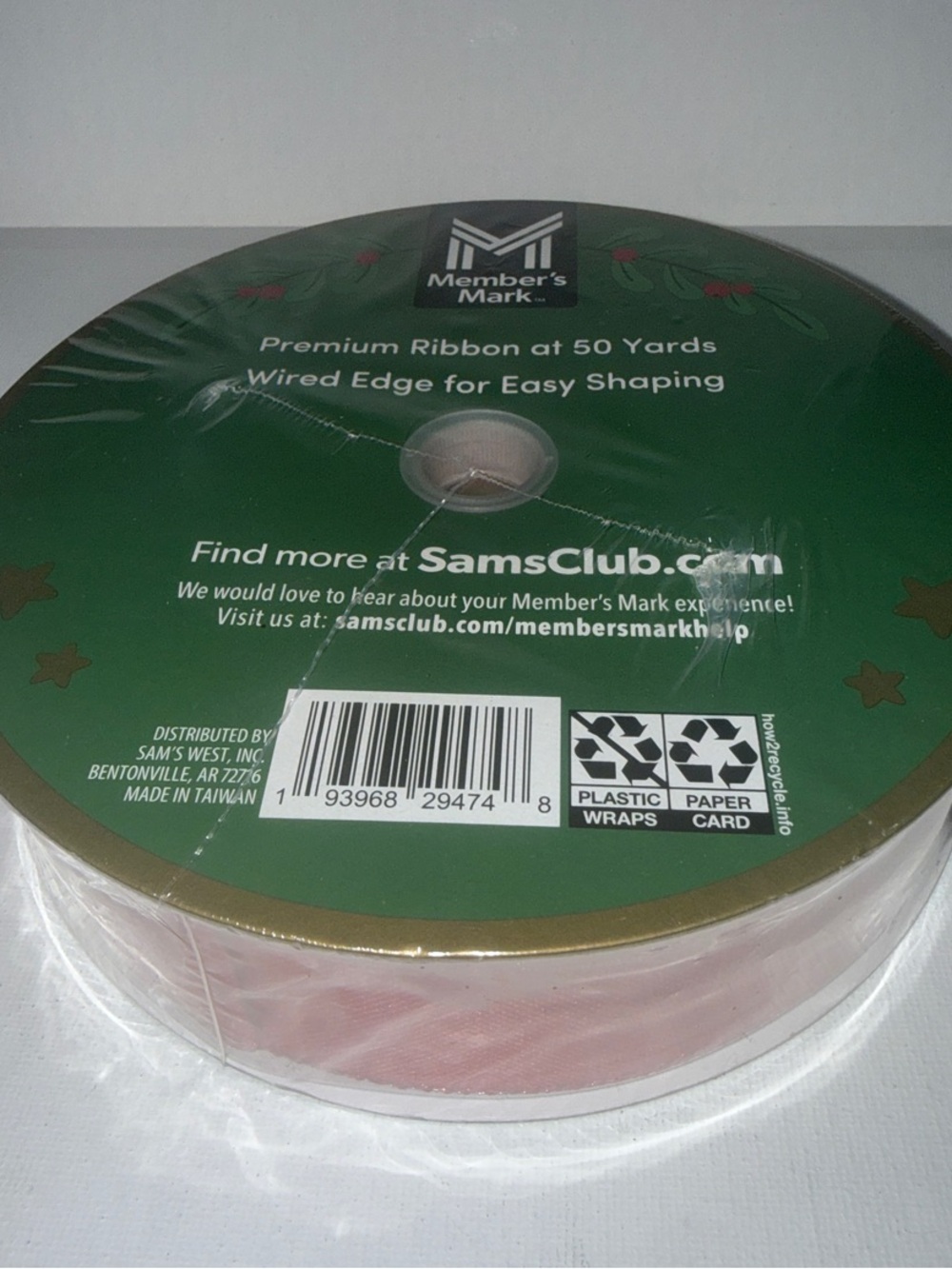 Wired Edge Decorative Ribbon in Red for Crafts & Gift Wrapping - Picture 5 of 6